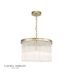Laura Ashley Manon 3lt Pendant Champagne Clear Glass 