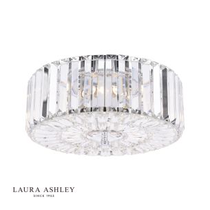 Laura Ashley Fernhurst Large 3 Light Flush Crystal & Polished Chrome 