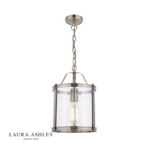 Laura Ashley Harrington Pendant Antique Brass & Glass 