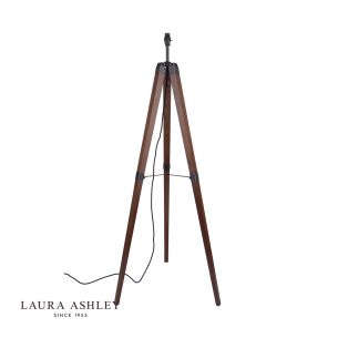 Laura Ashley Burdale Tripod Floor Lamp Dark Wood & Industrial Brass Base Only