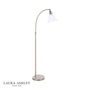 Laura Ashley Isaac Floor Lamp Antique Brass and Glass
