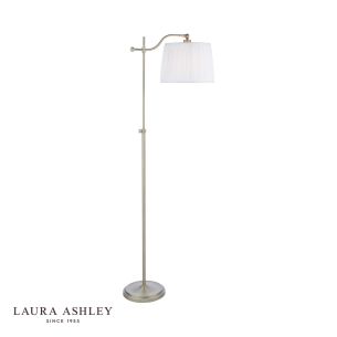 Laura Ashley Hemsley Floor Lamp Matt Antique Brass With Shade