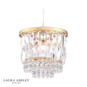 Laura Ashley Rhosill Easy Fit Pendant Crystal and Matt Antique Brass