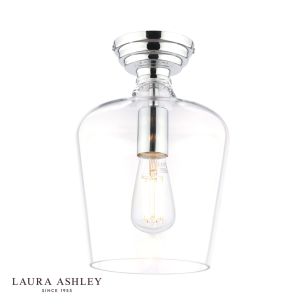 Laura Ashley Ockley Semi-Flush Polished Chrome and Glass