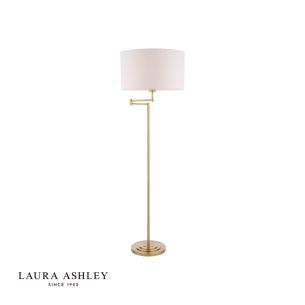 Laura Ashley Marlowe Floor Lamp Antique Brass With Shade