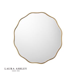 Laura Ashley Medora Round Mirror Matt Gold 60cm