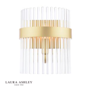 Laura Ashley Alexa Wall Light Glass and Matt Antique Brass