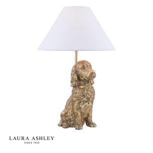Laura Ashley Cocker Spaniel Table Lamp Antique Gold With Shade