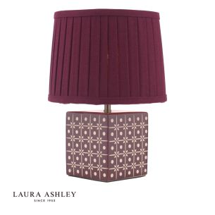Laura Ashley Claudina Table Lamp Purple Ceramic and Antique Brass With Shade