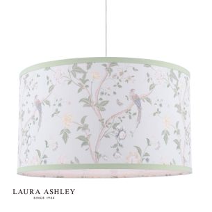 Laura Ashley Summer Palace Eau De Nil Green Cotton Drum Shade 38cm
