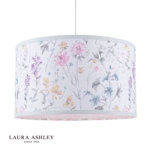 Laura Ashley Wild Meadow Multi Blue Cotton Drum Shade 38cm