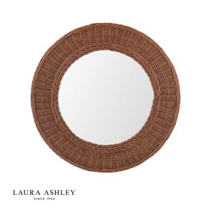 Laura Ashley Cait Mirror Dark Rattan 60cm