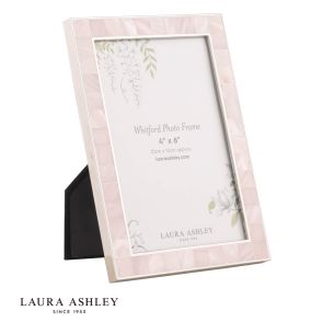 Laura Ashley Whitford Photo Frame Polished Nickel and Pink 4" x 6"