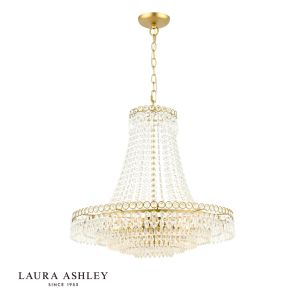 Laura Ashley Enid 5 Light Grande Chandelier Glass and Matt Antique Brass
