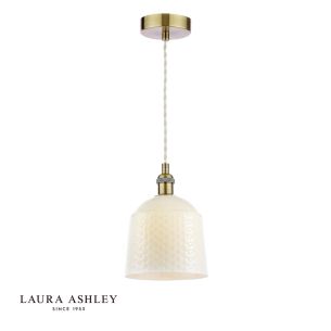 Laura Ashley Porcelain Pendant Cream and Antique Brass