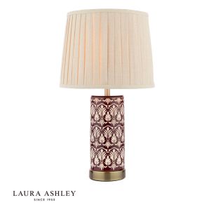 Laura Ashley Medlock Table Lamp Purple Ceramic and Antique Brass With Shade
