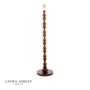 Laura Ashley Millbrook Floor Lamp Dark Wood and Industrial Brass Base Only