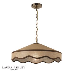 Laura Ashley Buckenham Pendant Rattan and Antique Brass