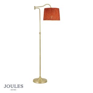 Joules Petworth Floor Lamp Matt Antique Brass With Shade