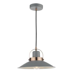 Liden Pendant Matt Grey and Polished Copper