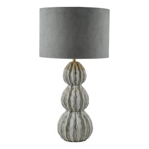 Lorelai Table Lamp Grey Ceramic With Shade