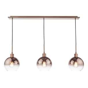Lycia 3 Light Bar Pendant Satin Bronze and Bronze Ombre Glass