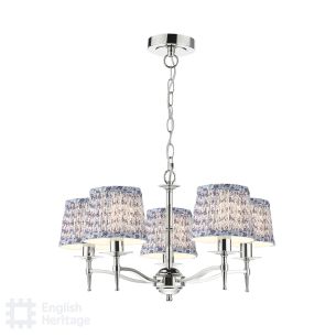 Marble Hill 5 Light Armed Pendant Polished Nickel With Shade