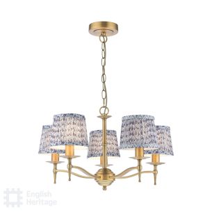 Marble Hill 5 Light Armed Pendant Aged Brass With Shade