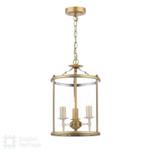 Marble Hill 3 Light Lantern Aged Brass and Glass