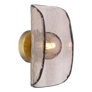 Megara Wall Light Antique Bronze and Tea Smoked Glass