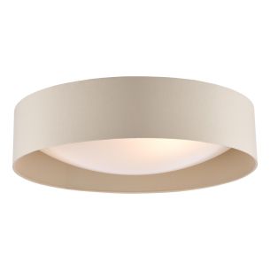 Nysa 3 Light Flush Taupe Faux Silk and Opal Frosted Acrylic Diffuser