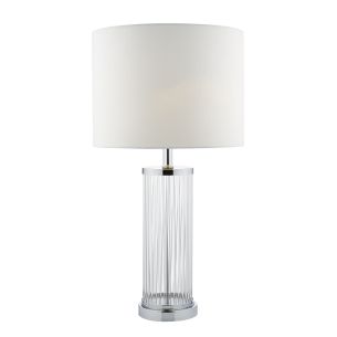 Olalla Table Lamp Polished Chrome Clear Glass With Shade