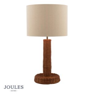 Joules Portree Table Lamp Rattan and Satin Bronze With Shade