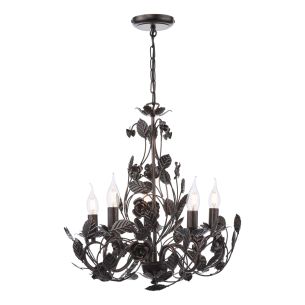 Priscilla 5 Light Pendant Matt Black and Brushed Bronze Fitting Only