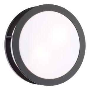 Ratana Outdoor Wall Light Matt Black and Opal IP44