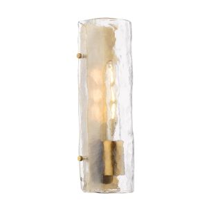 Ravis Wall Light Antique Bronze and Textured Glass