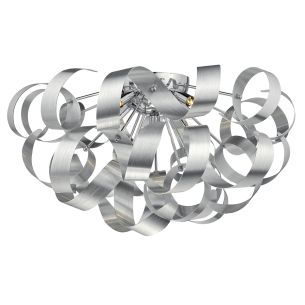 Rawley 5 Light Flush Brushed Aluminium 60cm