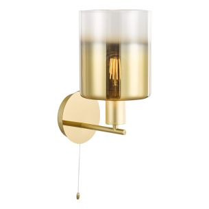 Savannah Wall Light Satin Gold and Gold Ombre Glass