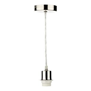 1 Light Satin Chrome E27 Suspension With Clear Cable
