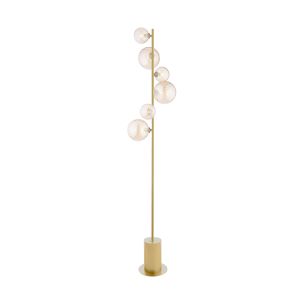 Spiral 6 Light Floor Lamp Matt Gold