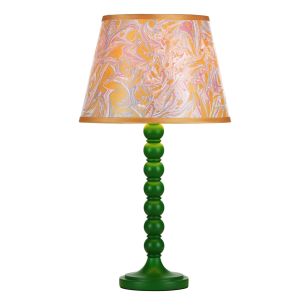 Spool Table Lamp Green With Shade