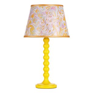 Spool Table Lamp Yellow With Shade