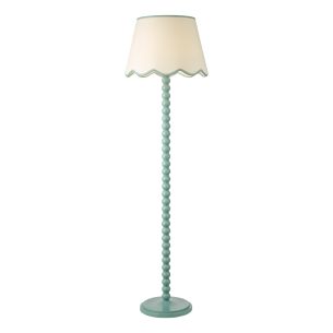 Spool Floor Lamp Blue With Shade