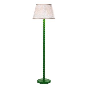 Spool Floor Lamp Green With Shade