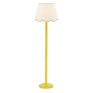 Spool Floor Lamp Yellow With Shade