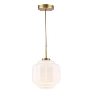 Sumitra Small Pendant Antique Bronze and Opal Glass