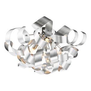 Swash 4 Light Flush Polished Chrome and Brushed Aluminium