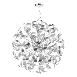 Swash 12 Light Pendant Polished Chrome and Brushed Aluminium