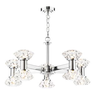 Tiana 10 Light Armed Pendant Polished Chrome