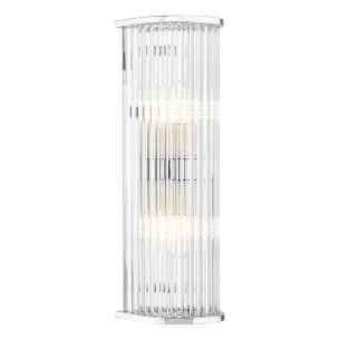 Tobiah 2 Light Bathroom Wall Light Polished Chrome and Glass IP44